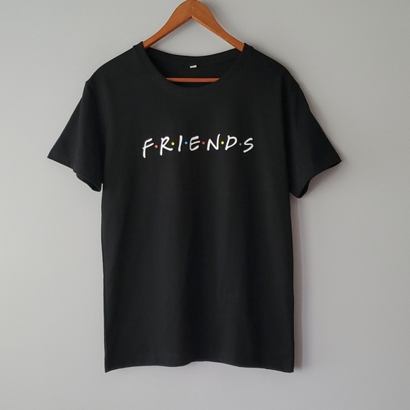 Friends Black Short Sleeve 100% Cotton Tee Shirt